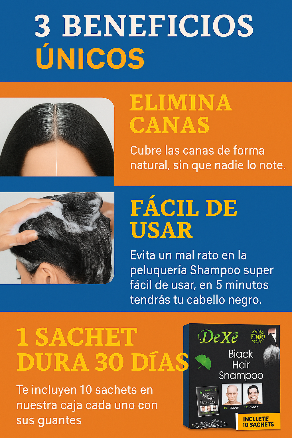 Dexe: Shampoo Cubre Canas Organico (10 UNIDADES)