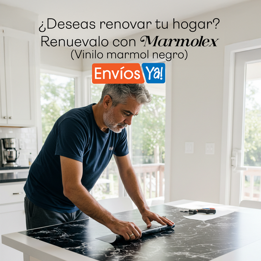 Mármolex: Adhesivo Mármol Negro Brillante (60x200cm)